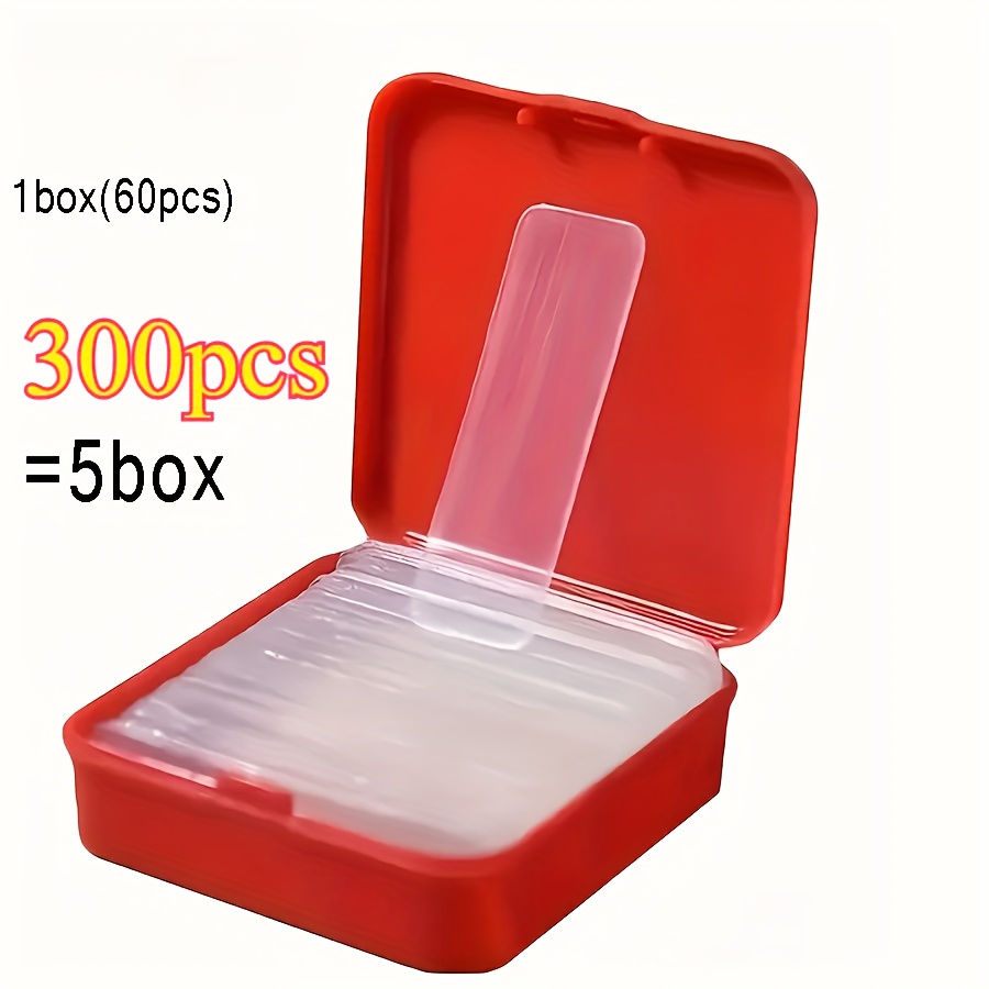 TEMU 300pcs Nano Adhesive Tape Strips, Transparent Rubber Material, Strong , Washable, For Diy Crafts & Smooth Surfaces, Double Sided Adhesive Tape