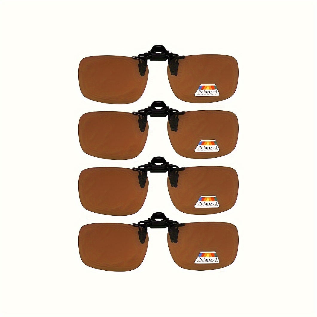 4 Piezas Clip para Gafas Para Sol, Clip Gafas de Sol polarizadas Lentes,  Flip up Gafas de Sol para Mujer Hombre, para Miopía Sin Montura, para  Actividades al Aire Libre, Conducción (4