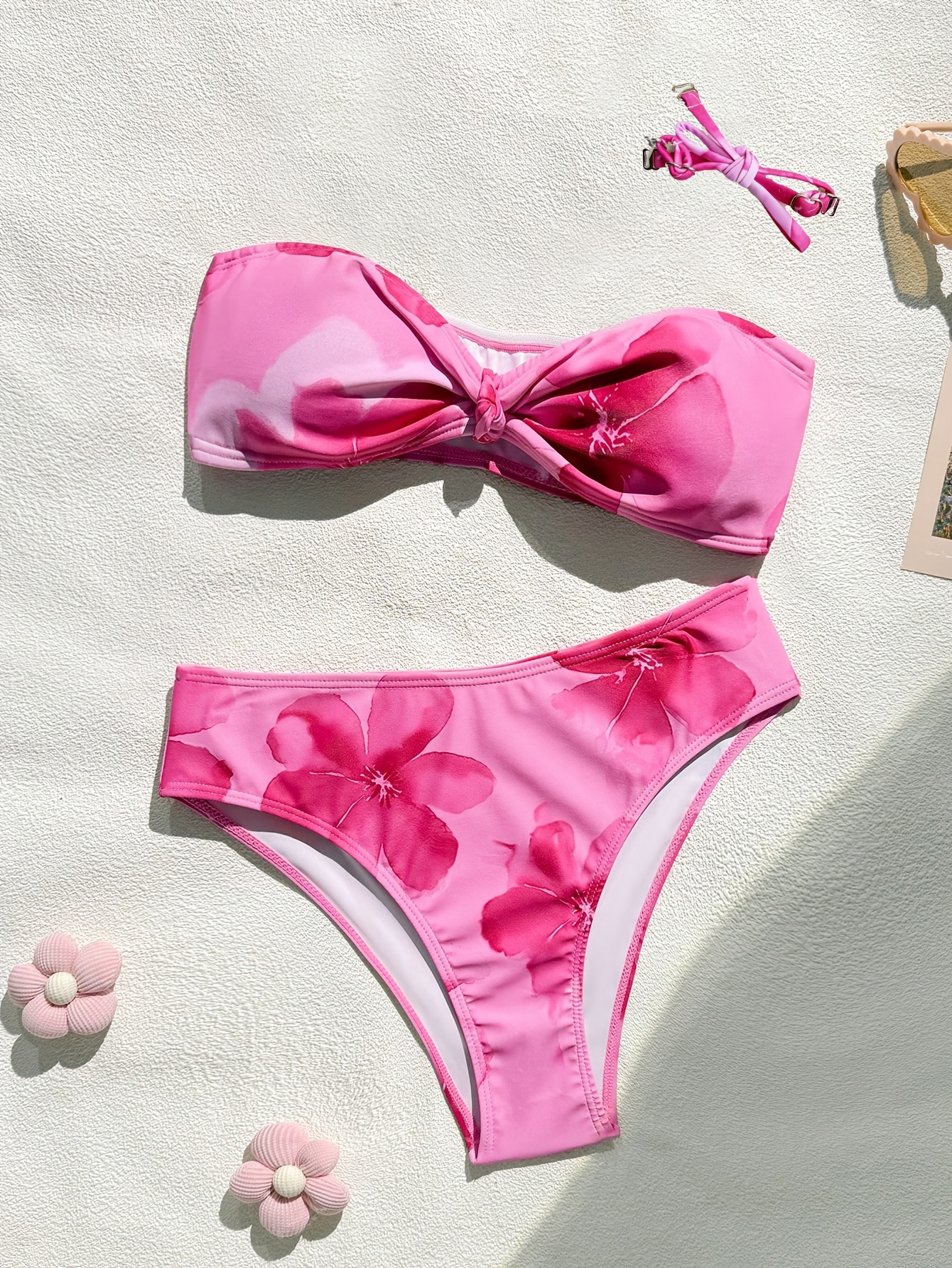     cute patterned swimsuit set   beach vacation swimming   floral   swimming pool