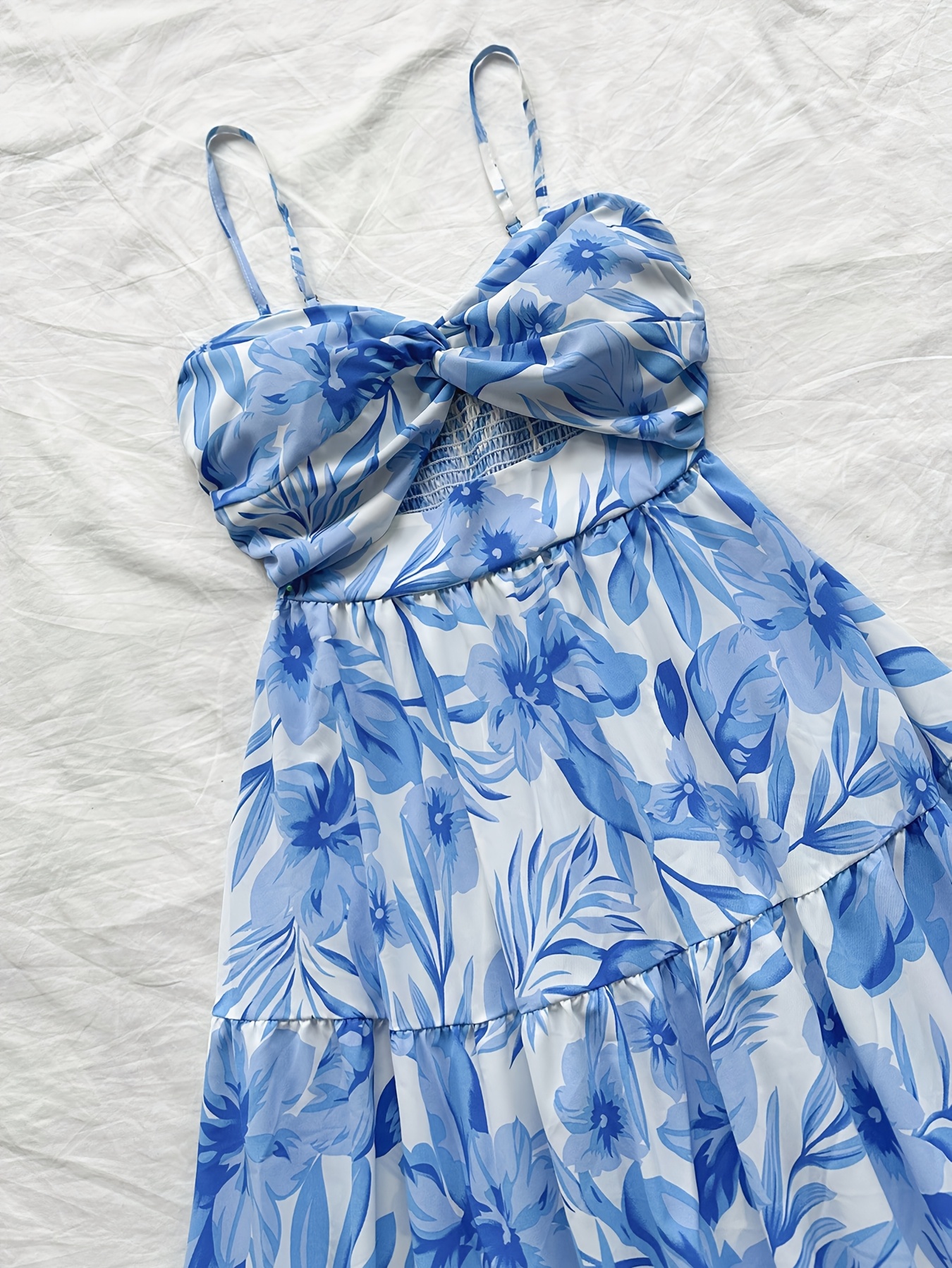 princess polly baby blue dress American Eagle Outfitters Short Sleeve Floral Dresses for Women for sale main image 0