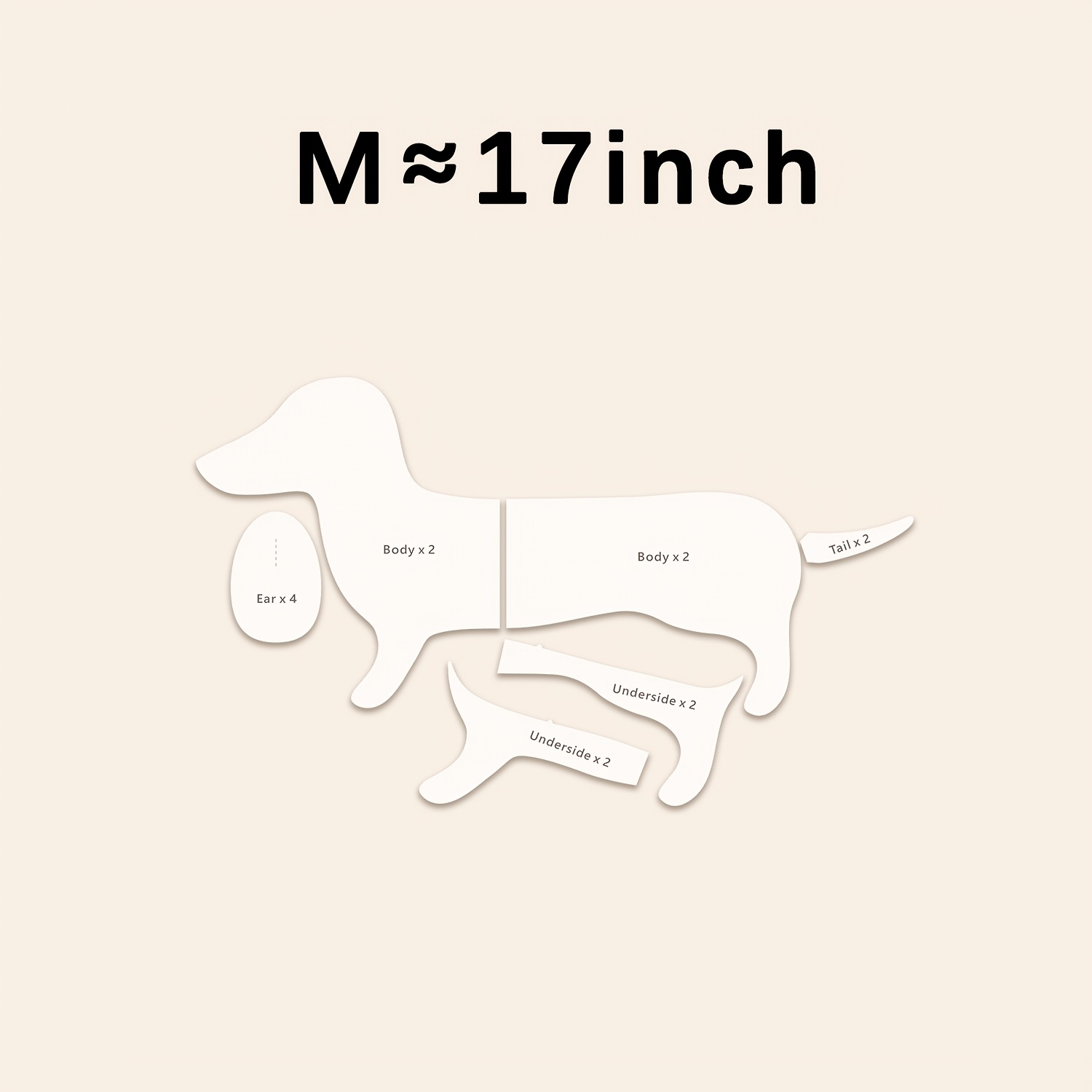 TEMU 6pcs Dachshund Plush Sewing Template Set, Reusable Washable Transparent Pet Dog Sewing Stencils For Diy Stuffed Animal, Quilting Fabric Cutting