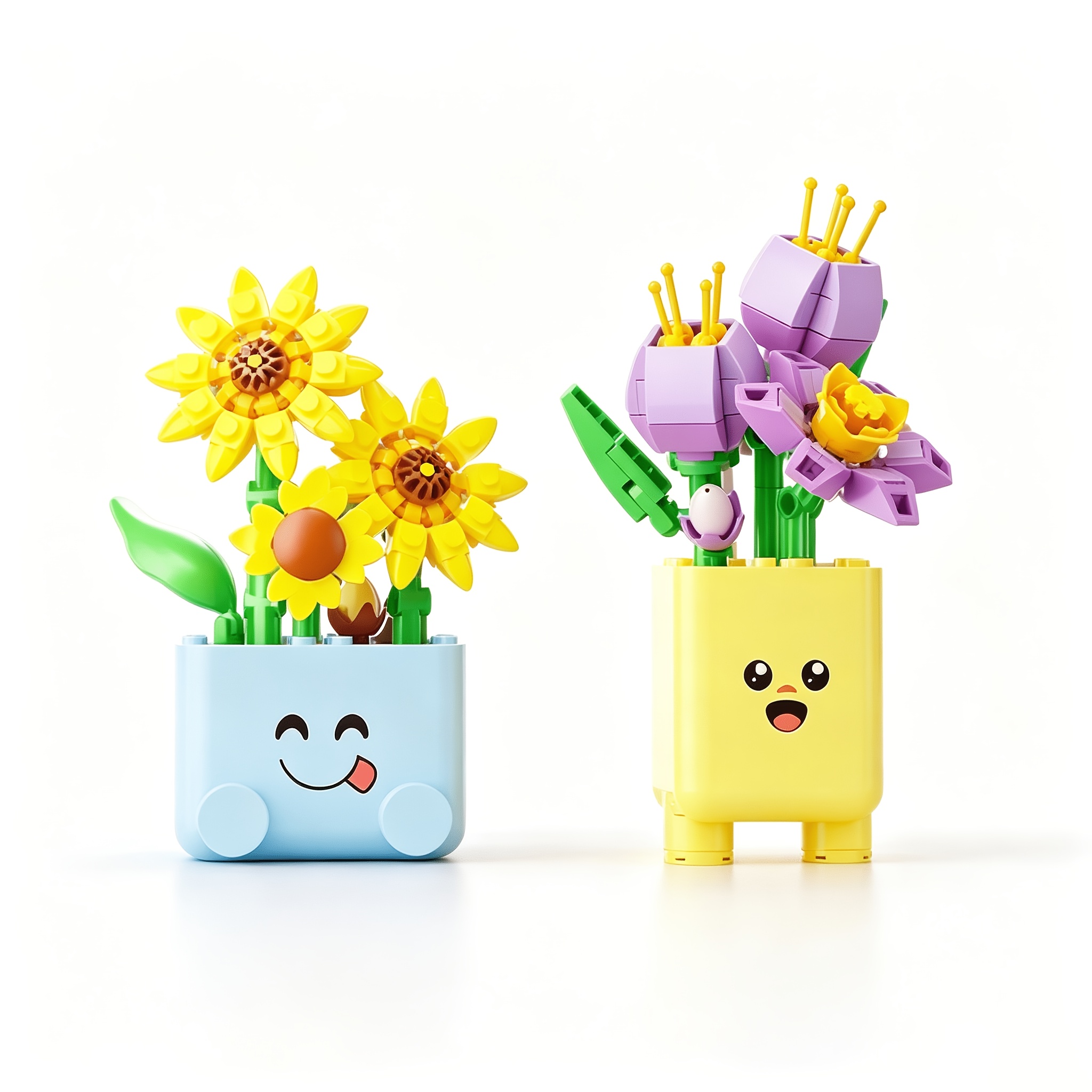 TEMU 199pcs Cartoon Potted Flower Interlocking Building Blocks Playset For Boys And Girls Tulip Model Diy Assembly Desktop Ornament Christmas Gift