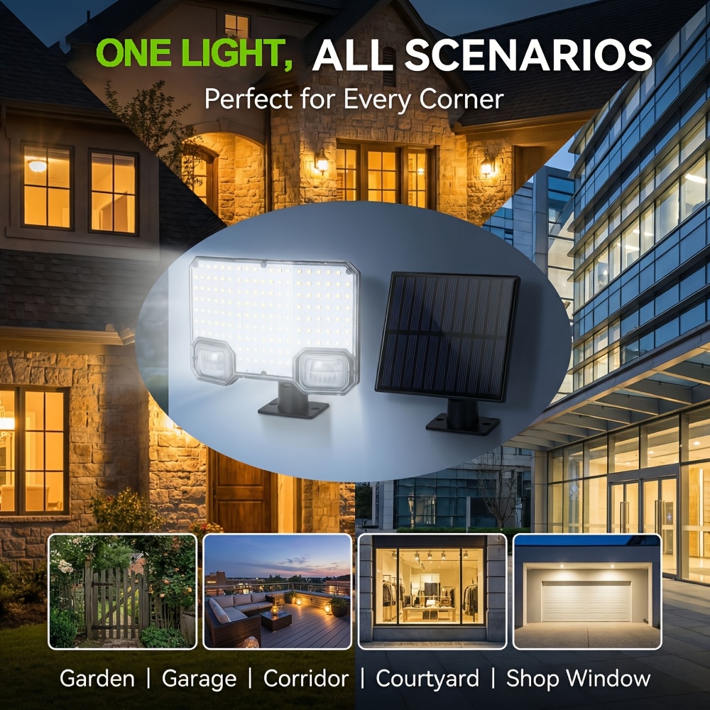 4pcs Solar Motion Sensor Wall Lights with 144 LEDs and 3 Lighting Modes