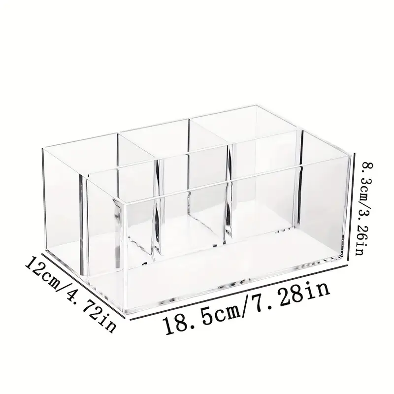 1pc makeup brush storage tube high definition transparent desktop vanity lipstick eyebrow pencil light beige care organizer cabinet cosmetic storage box Product details 2