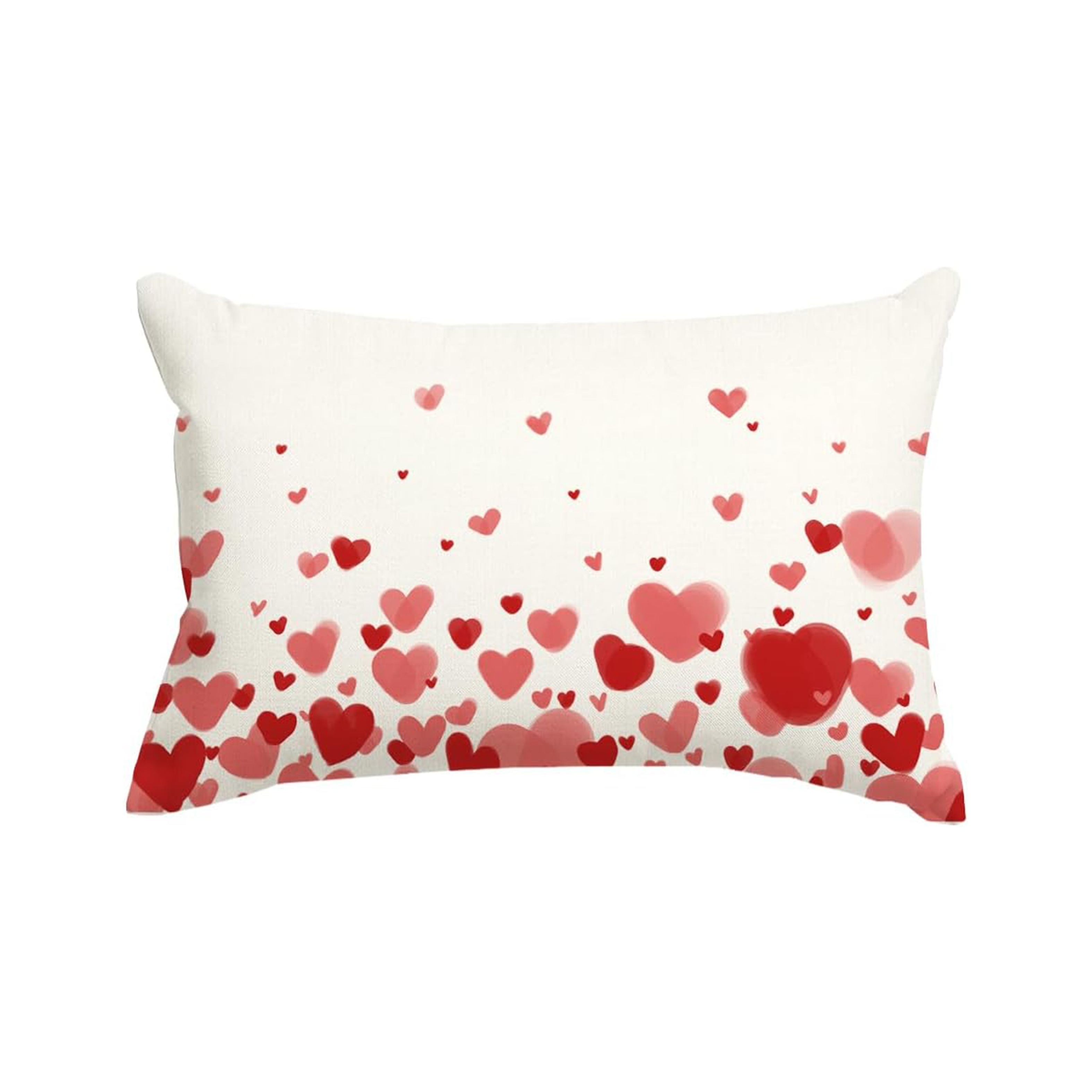 

Valentine's Day Heart Throw Pillow Cover 12x20 Inch - Zippered Lumbar For Sofa & Home Decor, Machine Washable (pillow Not Included)