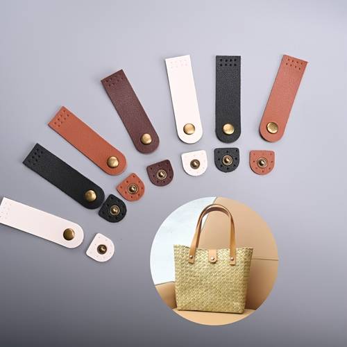 8pcs handmade up leather bag 7 5cm in multiple colors black with and pu leather strap suitable for handbag wallet laptop shell durable sewing production product wallet making supplies