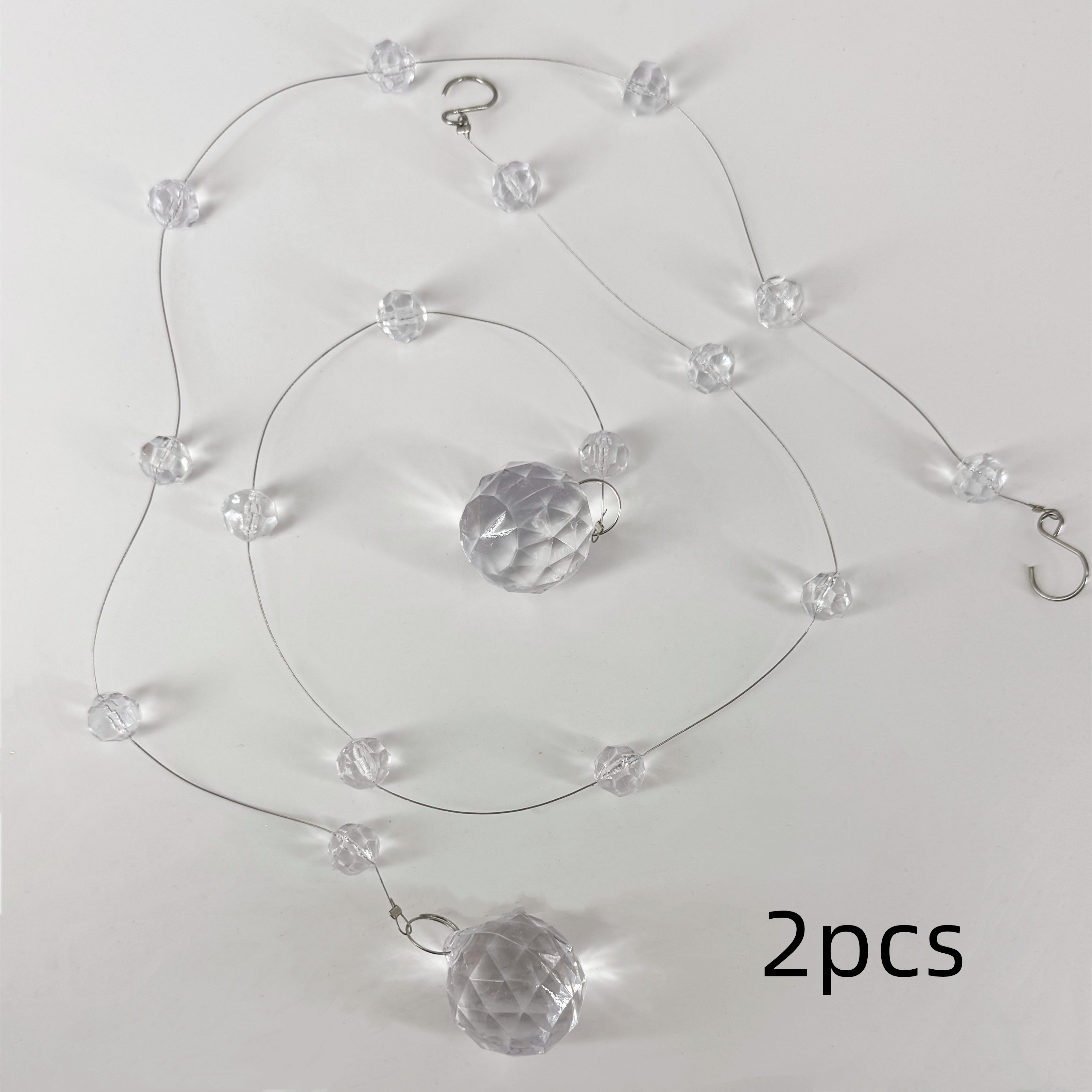 E-shop Hängende Ornamente aus Acrylkristallperlen im -Stil, 2er-Set für Hochzeitsmittelstücke, Vorhänge, Kronleuchter, Jubiläen, Türrahmen,