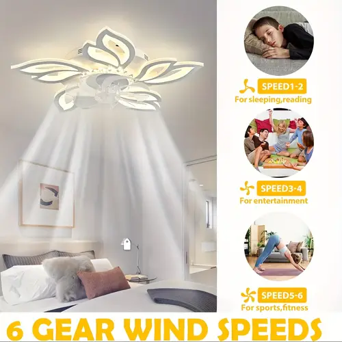 26 8 inch ceiling fans with lights modern dimmable ceiling fans petal chandelier ceiling fans with 6 for living room bedroom dining room
