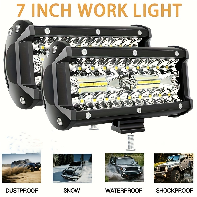 

10-48v Wide Pressure Half Aluminum 7in 120w 3 Rows Off-road Vehicle Roof Long Strip Light