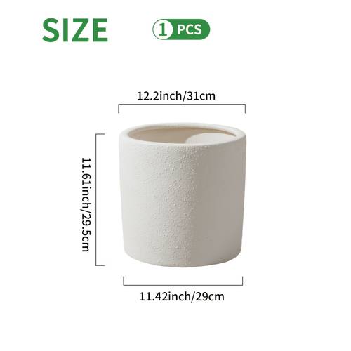 花盆 14.76/11.61/9.25英寸,带网状排水孔,适用于室内外花园植物和花卉的大号栽培盆(白色),园艺礼品,家居装饰
