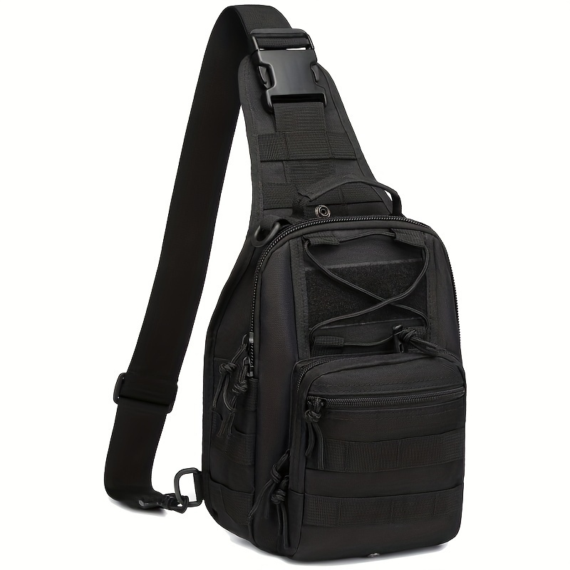 TEMU Men' Sling Shoulder Bag - Small Outdoor Chest Pack For Traveling, Trekking, Camping - Polyester, Zip Closure, Hand Washable, For , Daypack
