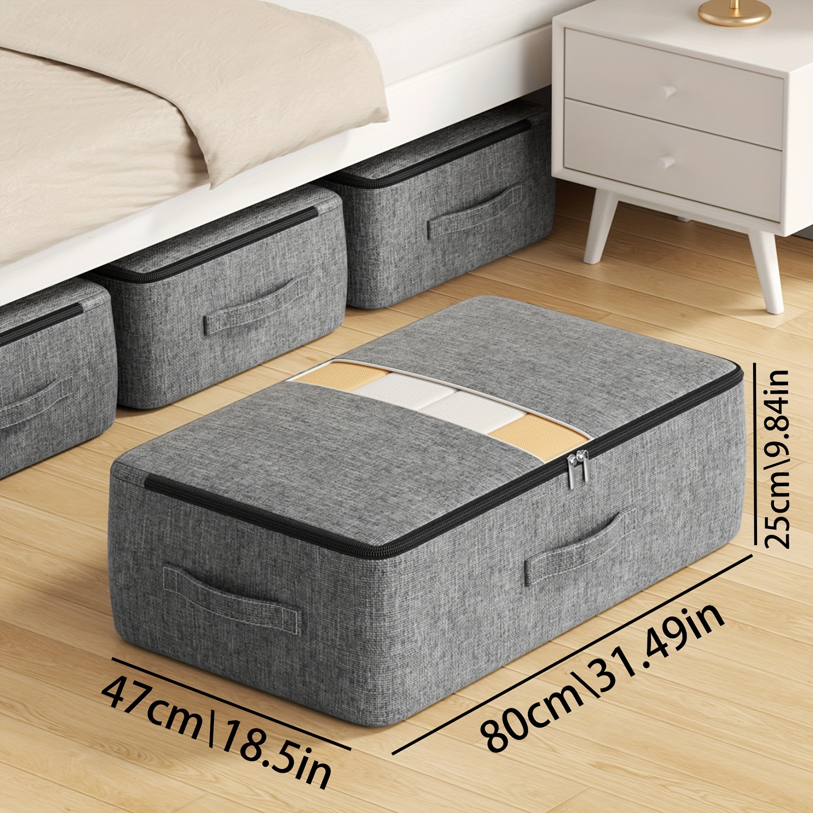 E-shop Kationische Aufbewahrungstaschen für unter das Bett, Umzugstaschen für unter dem Bett, Haushaltsaufbewahrung mit großem Fassungsvermögen,