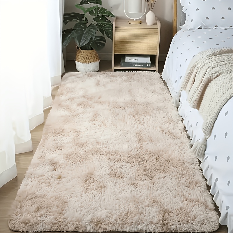 1pc of Tie-dye Light Gray Ultra-soft Thick Fluffy Rug for Living Room, Tie-dye Soft Plush Area Rug for Bedroom, Fluffy Carpet for Room Home Decor