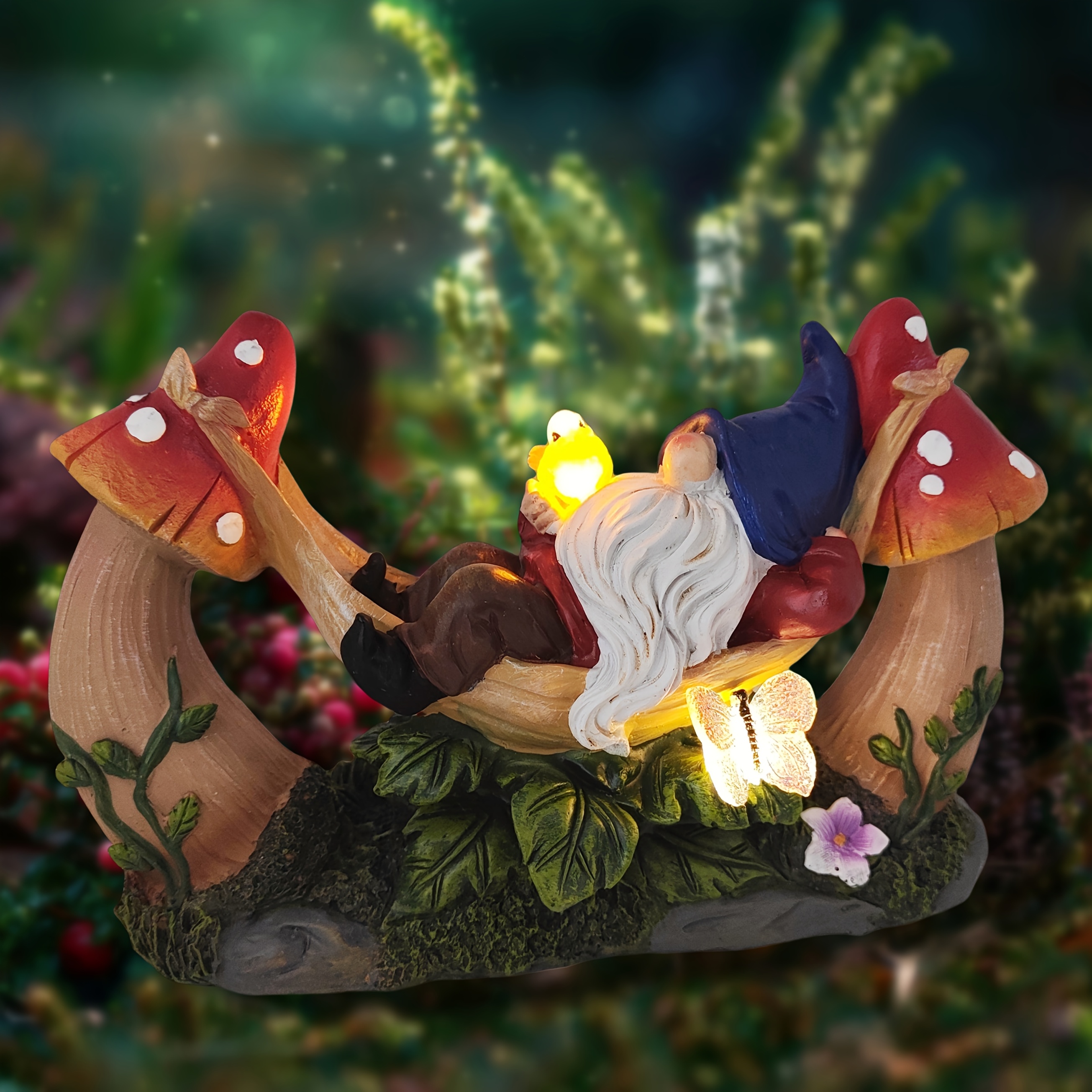 

Home Decorations For Statue Solar Powered, Resin Solar Fairy House With Lazy , Light Up Mushroom Sculptures Outdoor & Indoor Decor, Housewarming Christmas Gifts