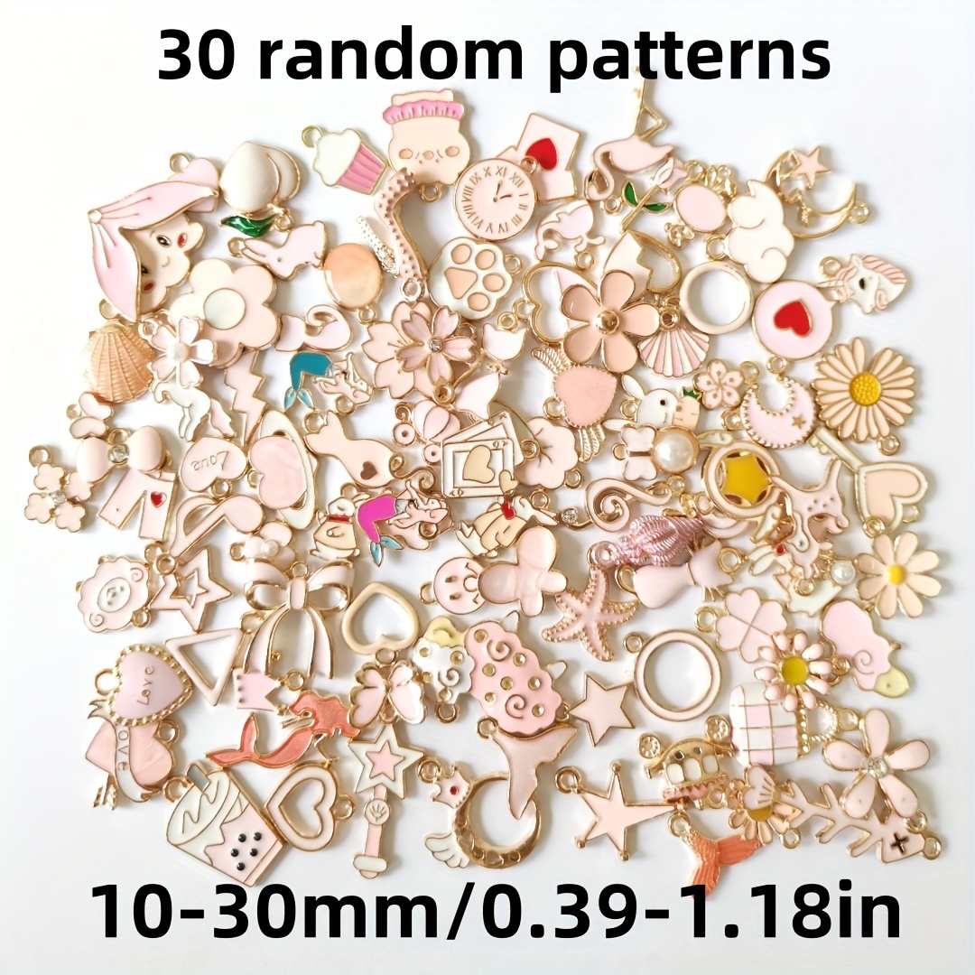 E-shop /50/100 Stück Rosa Serie Mode-Anhänger - DIY Schmuckset, geeignet für Armbänder, Halsketten, Ohrringe usw. - für Basteln, Nähen Dekorationen