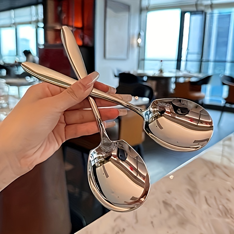 

Elegant 2pcs Stainless Steel Large Serving Spoons - For Buffets, Hotels & Cafeterias