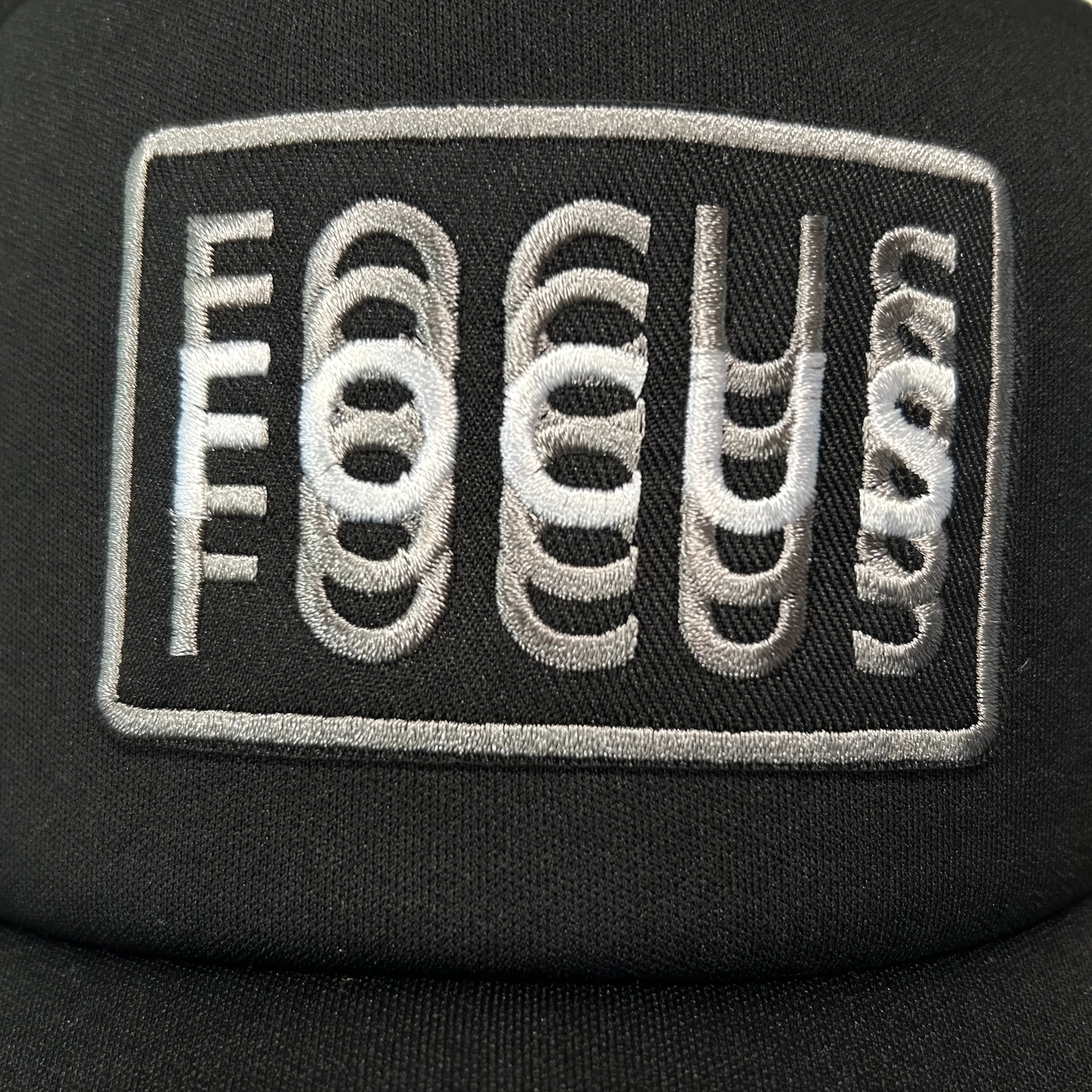 "FOCUS" Stacked 3D Effect Embroidered Patch Trucker Hat