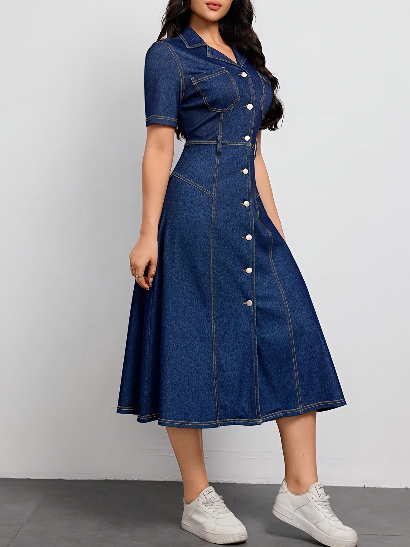 218666 cross border womens short sleeve dress Product details 5
