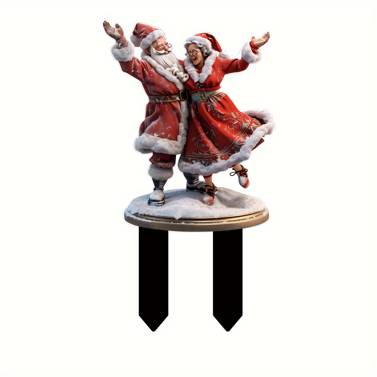 

Glam Style Acrylic Santa Claus Garden Stake - 16.5" X 9.5" Outdoor Christmas Decoration, Winter Lawn Ornament, Christmas Party Accessory, Unique And Whimsical Gift For Home And Garden