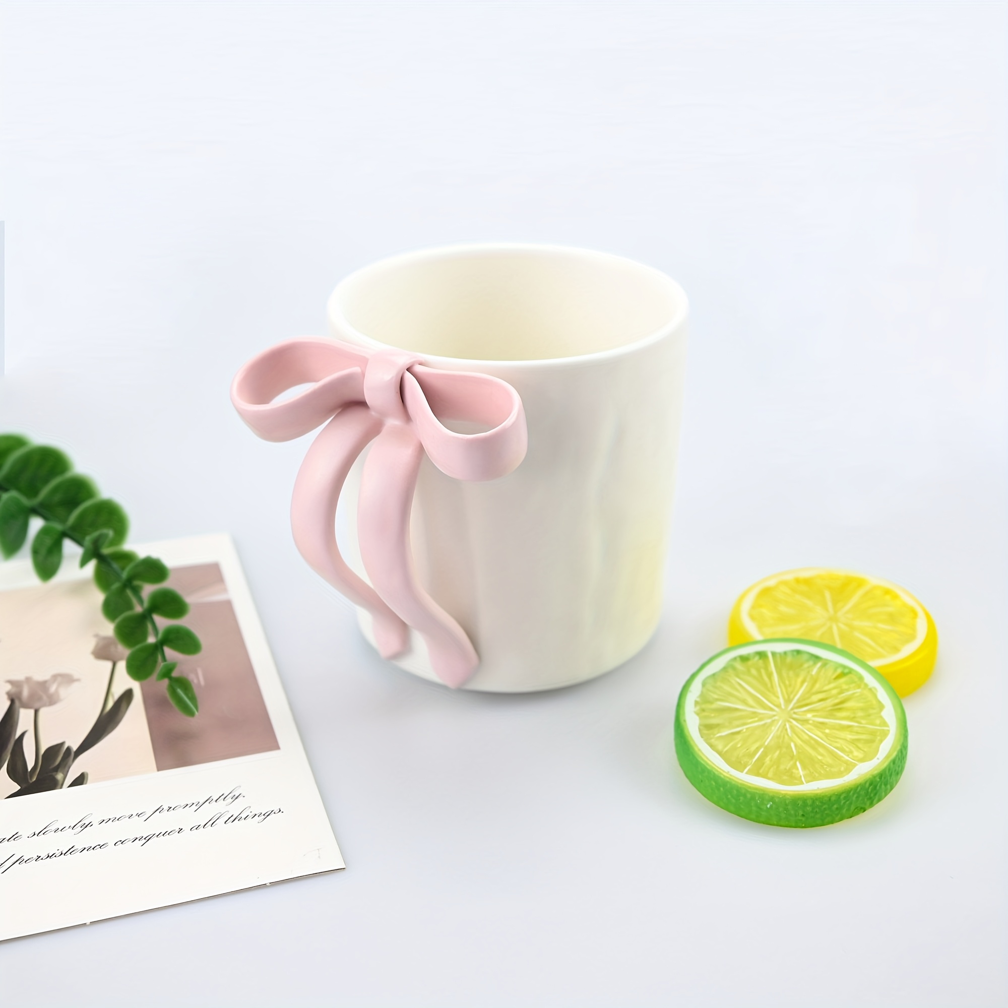 1pc Bow Shaped Mug, Three-dimensional Bow Shaped Coffee Cup, High Aesthetic Value, Design Sense