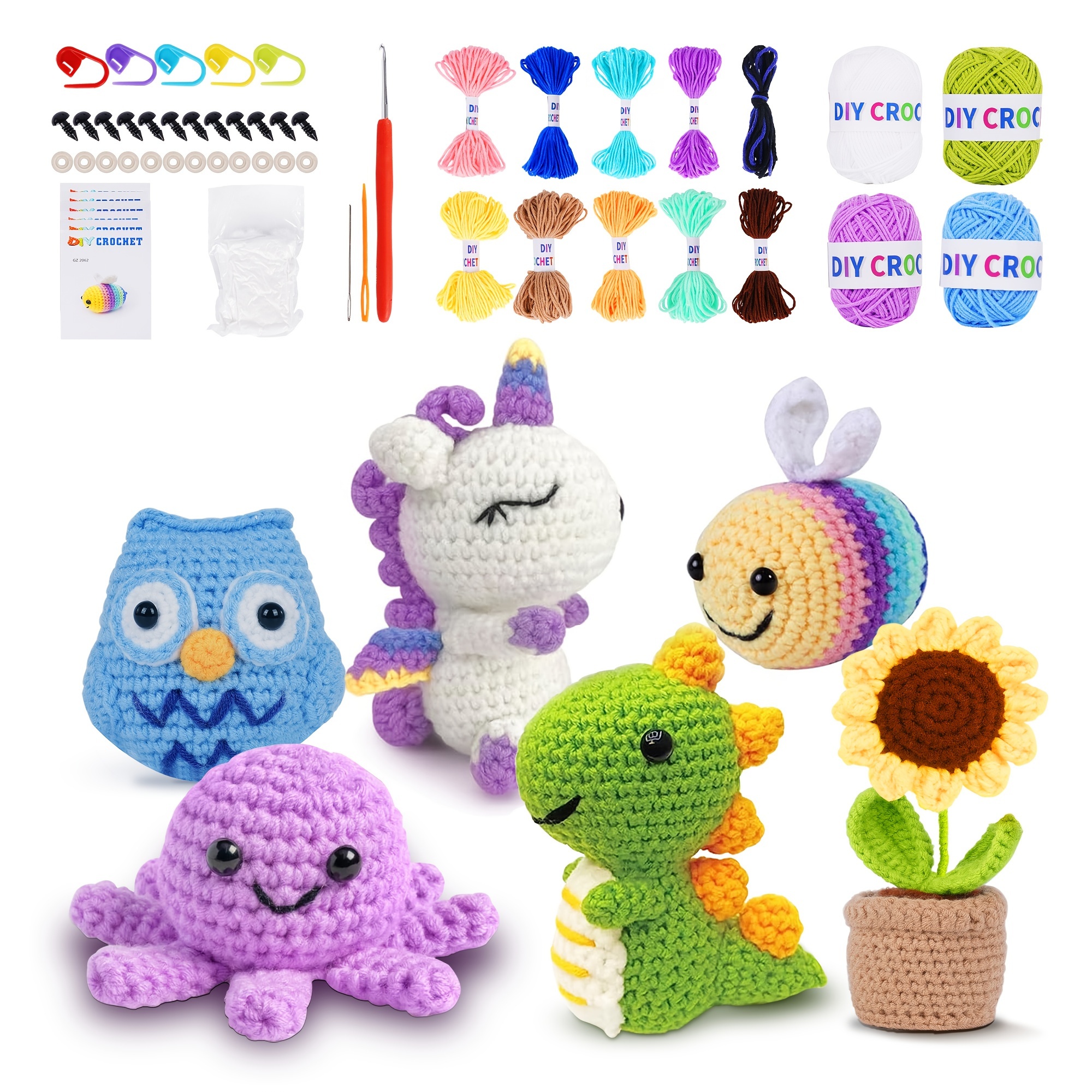 

6pcs Beginner Crochet Kit - Diy Set,