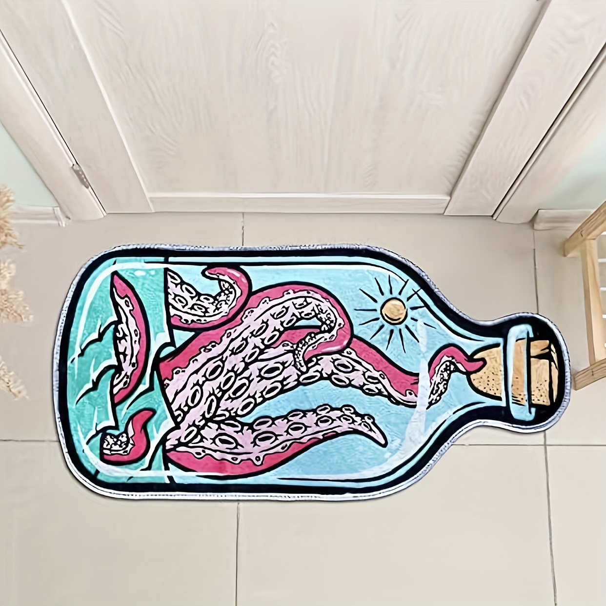 TEMU [ Articles] Tapis de maison en velours 850G/㎡, , personnalisé, créatif, motif , pour chambre, chevet, salon, canapé, salle de bain, entrée,