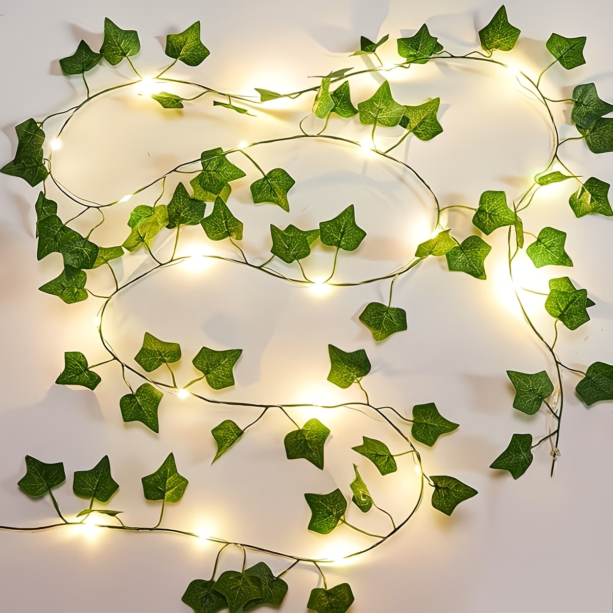1pc of imitation ivy string lights 2 0 meters long 20 led beads 1 mode non adjustable suitable for indoor wall fence tree decoration as well as wedding party restaurant setup engagement celebration and summer   decor