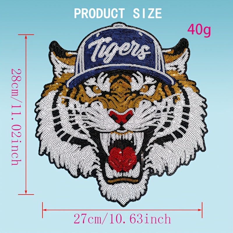 TEMU 1 High-quality Large Sequin-embroidered Patch. The Hair Texture Is Presented With Sequins, Featuring . Is Wild Yet Trendy. Installed By Ironing