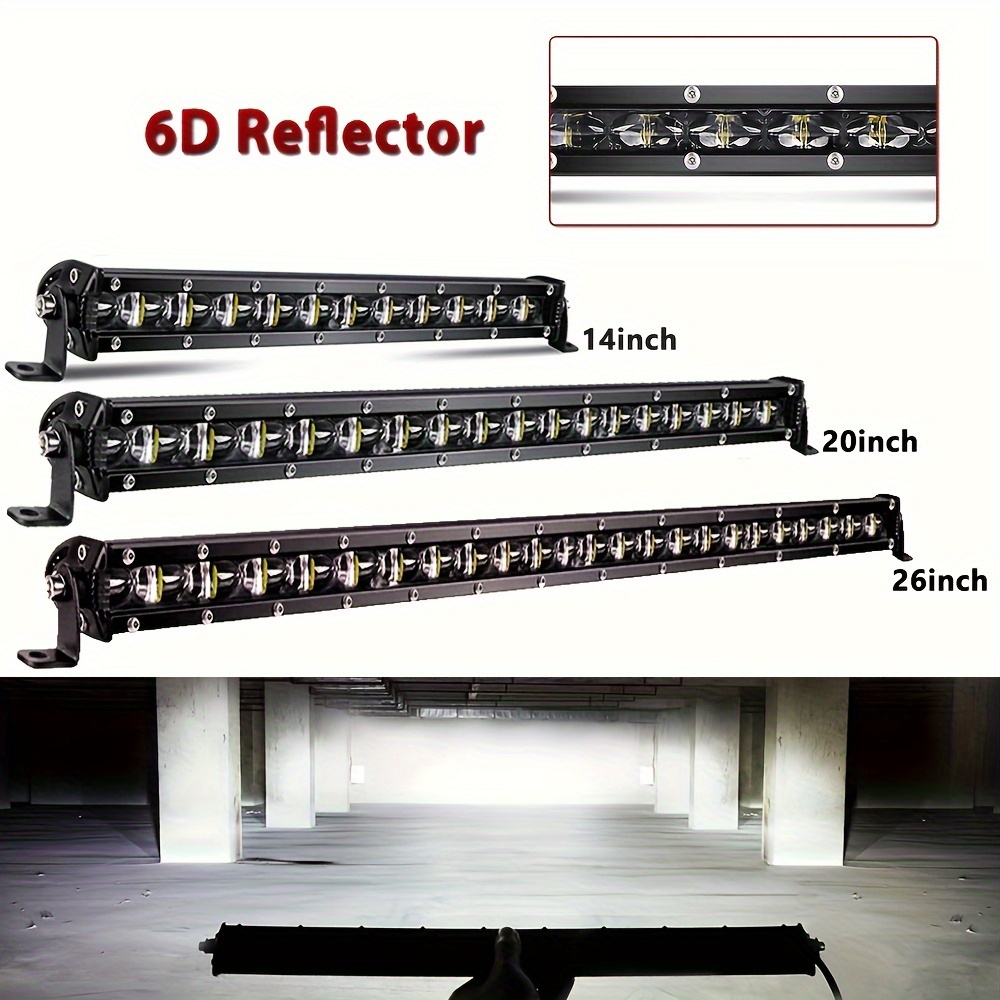 

1pc 6d Led Bar, 3000+ , 12-24v, For Trucks, Suvs, , , No Battery Required