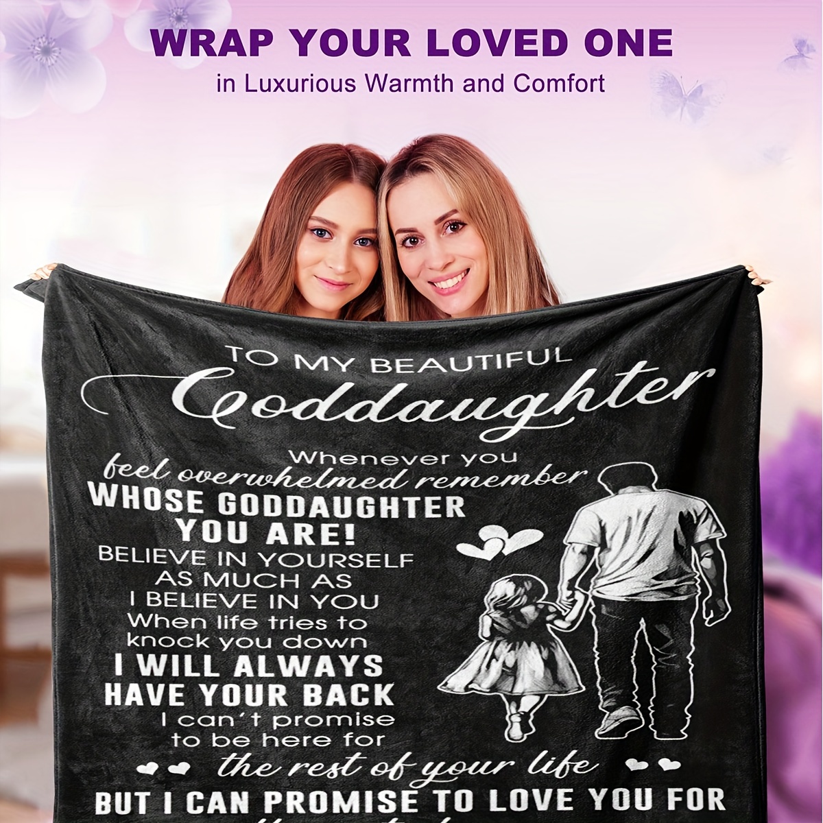 

Cozy Flannel Throw Blanket For Goddaughter - Perfect Birthday, Christmas & Holiday Gift, Machine Washable