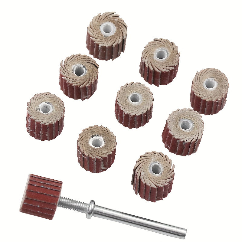 

11 Pcs. 240 Grit Sanding Heads With 3mm Shank For Angle Grinders - Suitable For Metal And Non-metal Surfaces