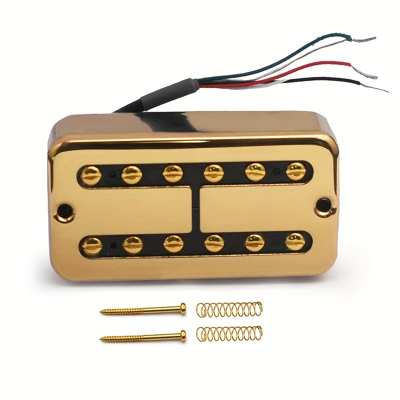 [Alnico 5 Guitar Pickup] Alnico 5 Golden/Chrome Electric Guitar Humbucker Pickup | FT Style Neck-7.5K & Bridge-8.6K Coil Splitting Pickups for Electric Guitar
