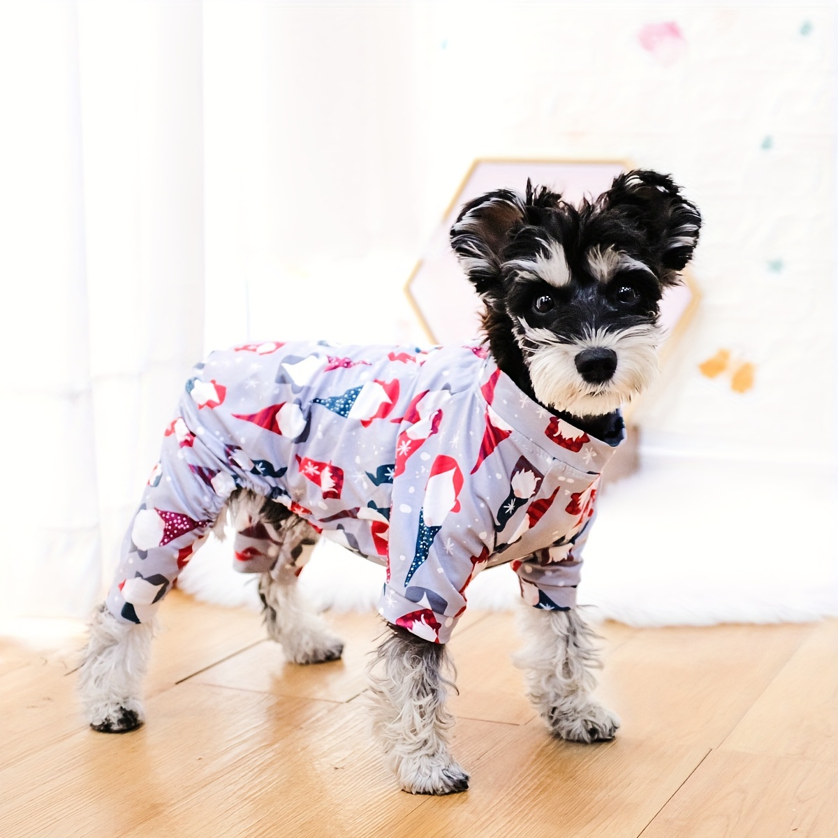 

Printed Dog Pajamas - Cozy & Breathable Pet Jumpsuit For Small To Medium Breeds, All , Christmas, Puppy Outfits