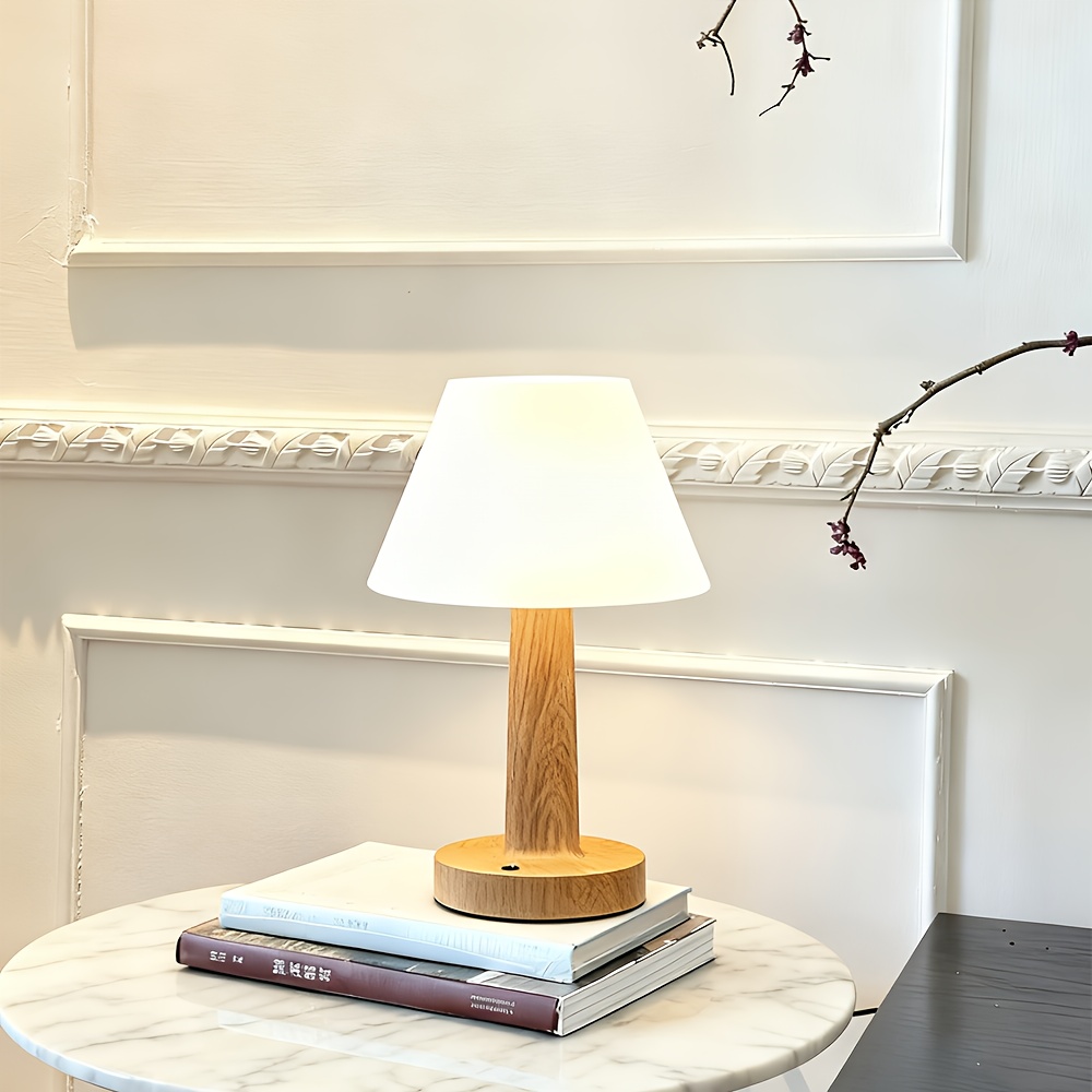 New Cream-Style Minimalist Wooden Ambient Table Lamp, Ideal for Bedroom, Study, Living Room, Tea Room Decoration