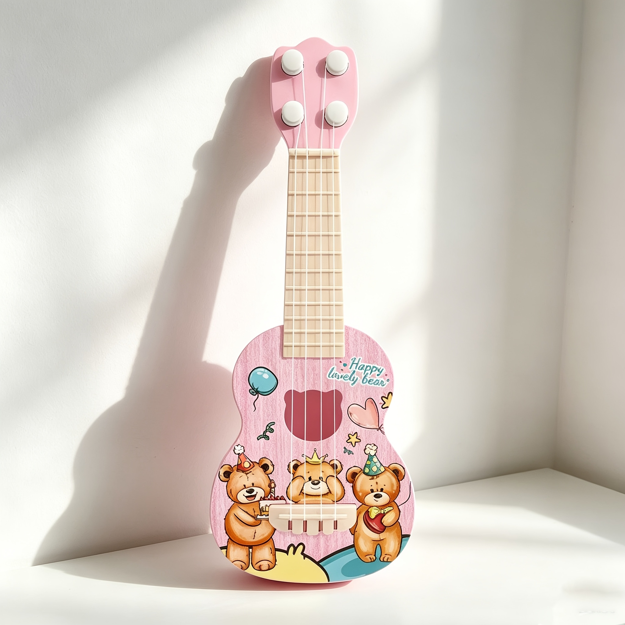 Image of Mini Children' Toy Guitar Ukulele Four-stringed Instrument, Gift For Holiday Parties, Interactive Fun For Beginners And