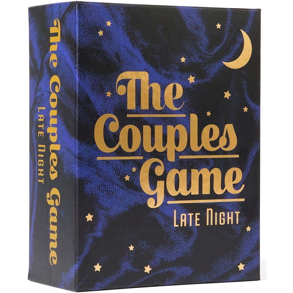 das spätabend-spiel für paare - lustiges kartenspiel für liebespaare, romantische aktivität zum verabreden,   geschenk für halloween & weihnachten, blaues sternennacht-design mit goldschrift, romantisches spielaktivität | elegante verpackung | luxuriöses kartenspiel 0