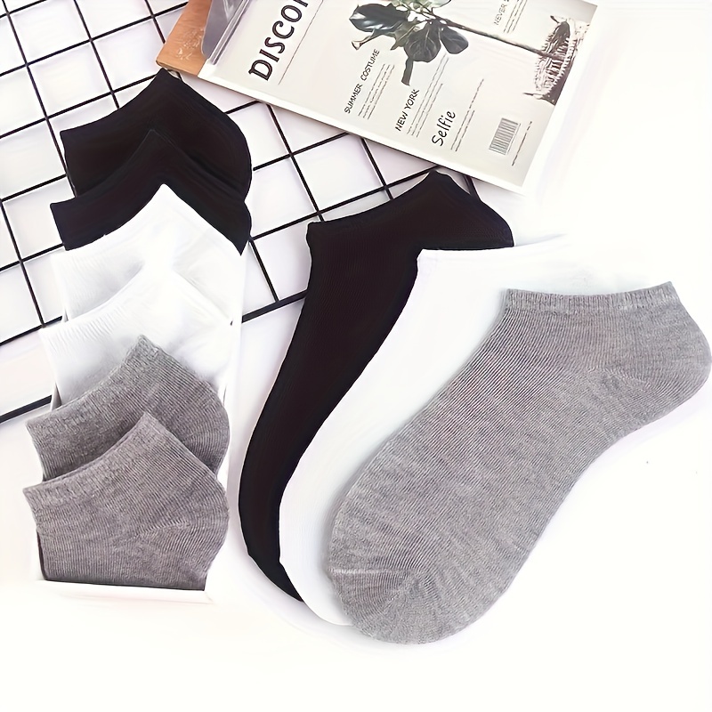 

15 Pairs Of Unisex Solid Color Ultra-thin Mesh Non-breathable Socks, Sweat-absorbing Comfortable Breathable Casual Socks, Spring And Summer Season