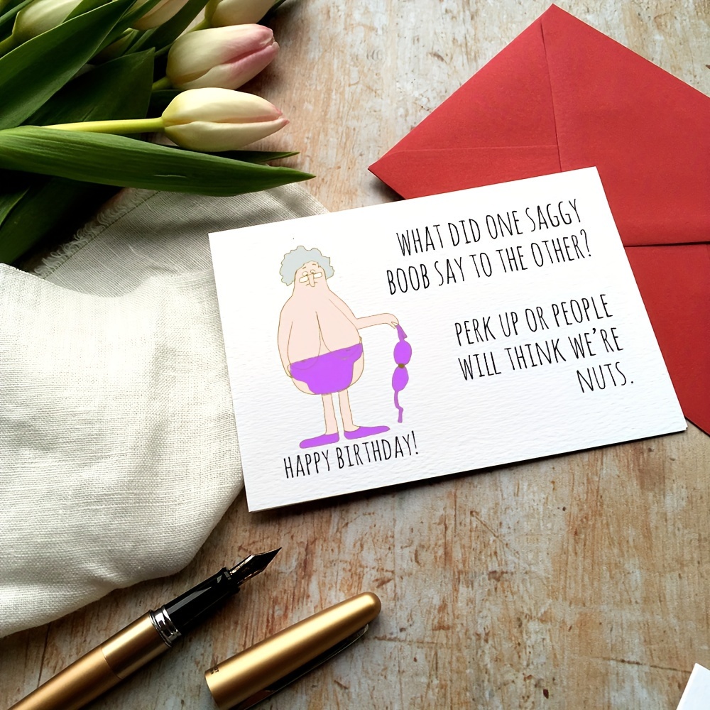 One Saggy Boob Say / Best Friend Birthday Card/ 50th - Temu