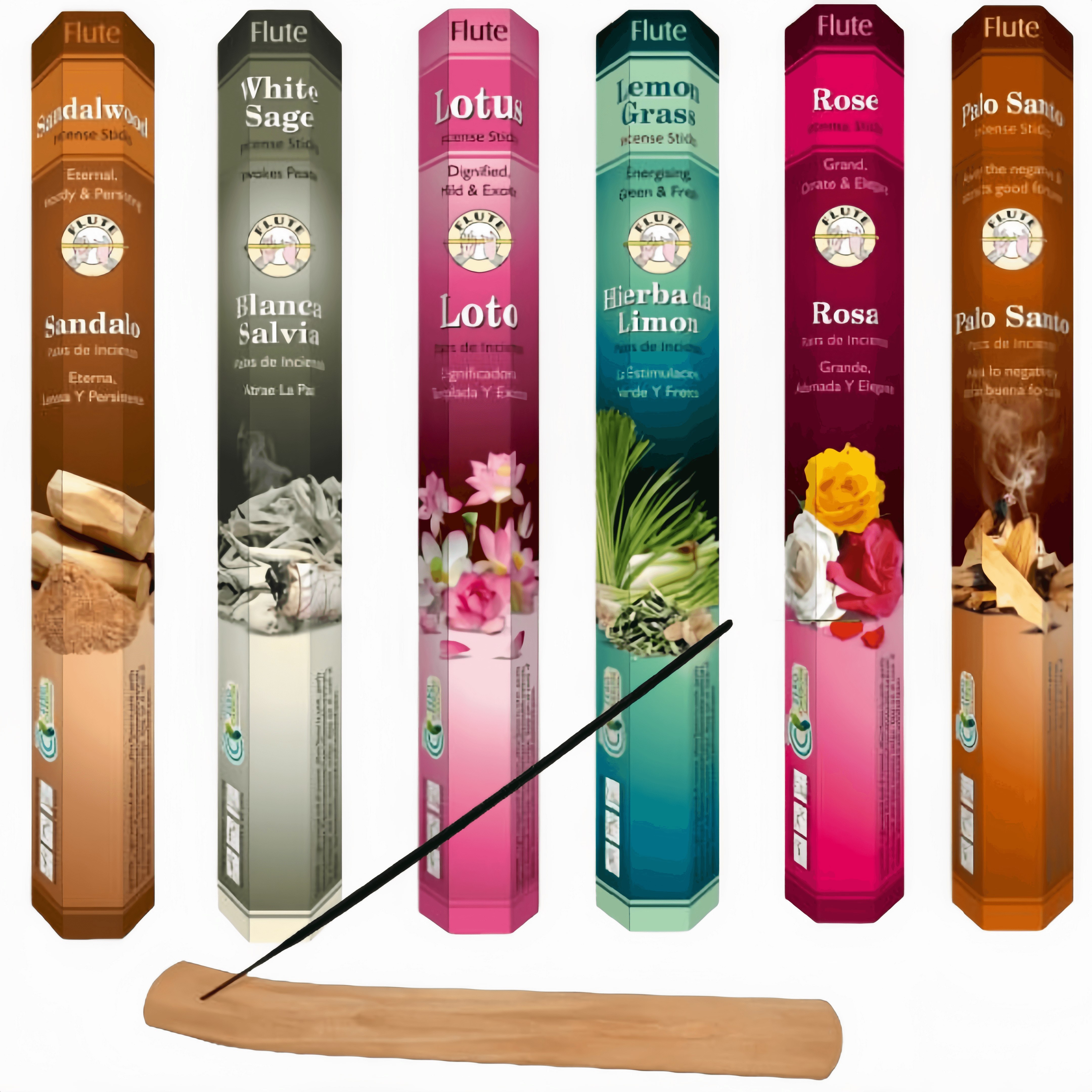 

120pcs, 6 Scents Variety Pack Incense Sticks, 120 Count Total With Free Burner, , White Rose, Lavender, Jasmine, Lemon, Lotus, Traditional Aroma, Rattan Material