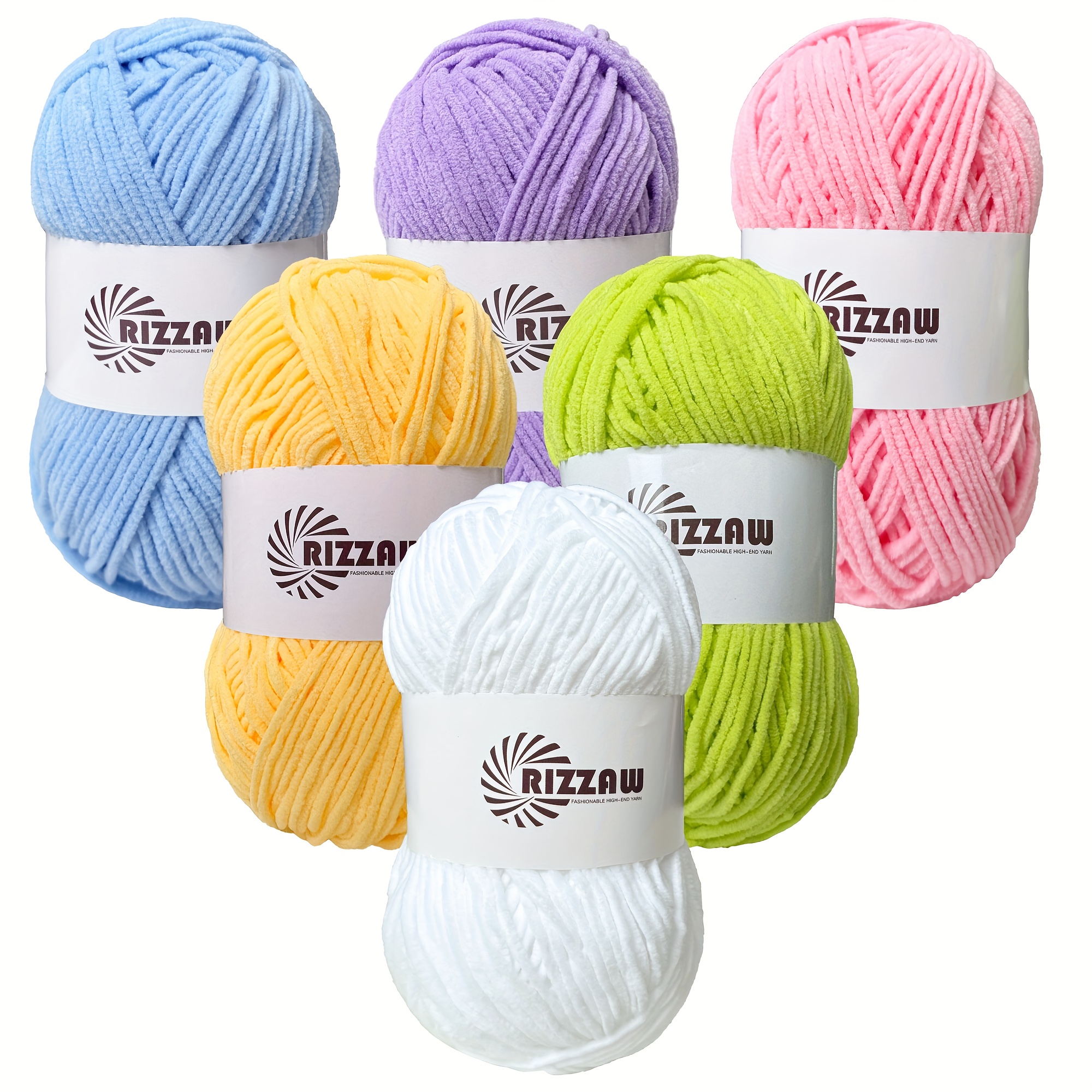 6pcs Matte Chenille Yarn Set, 100% Polyester, 300g Total, For Crocheting Rugs, Baby Items, And Clothing, Beginner-friendly Crochet Kit