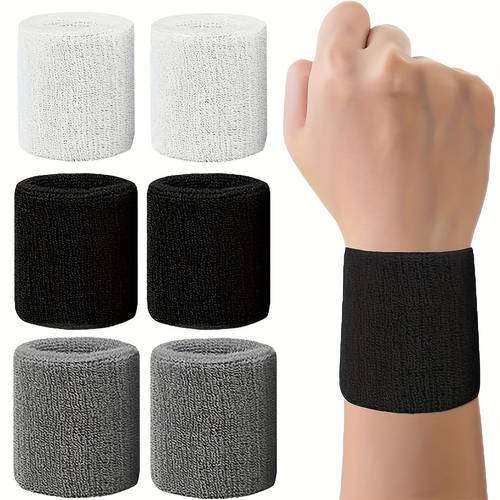 2 pack 6 pack sweat absorbing wristbands tennis soccer basketball running and fitness
