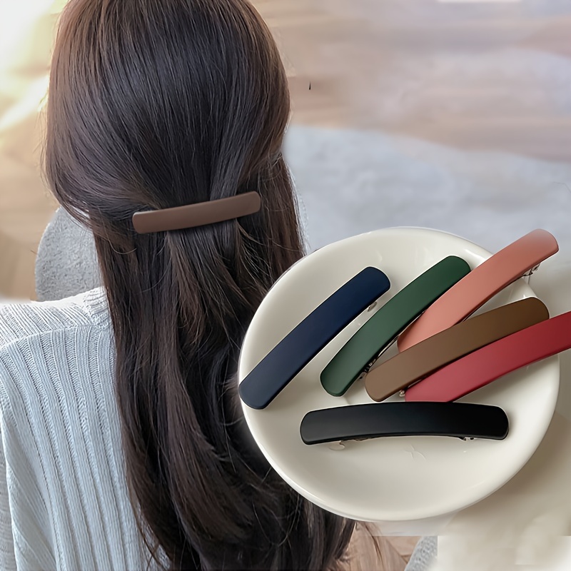 

Elegant Matte Resin Hair Clip - Minimalist Solid Color French Barrette, Non-slip Spring Hair Accessory For Women, Fashionable Hair Styling Clamp, Ideal For Valentine's Day Gift - Single Pack