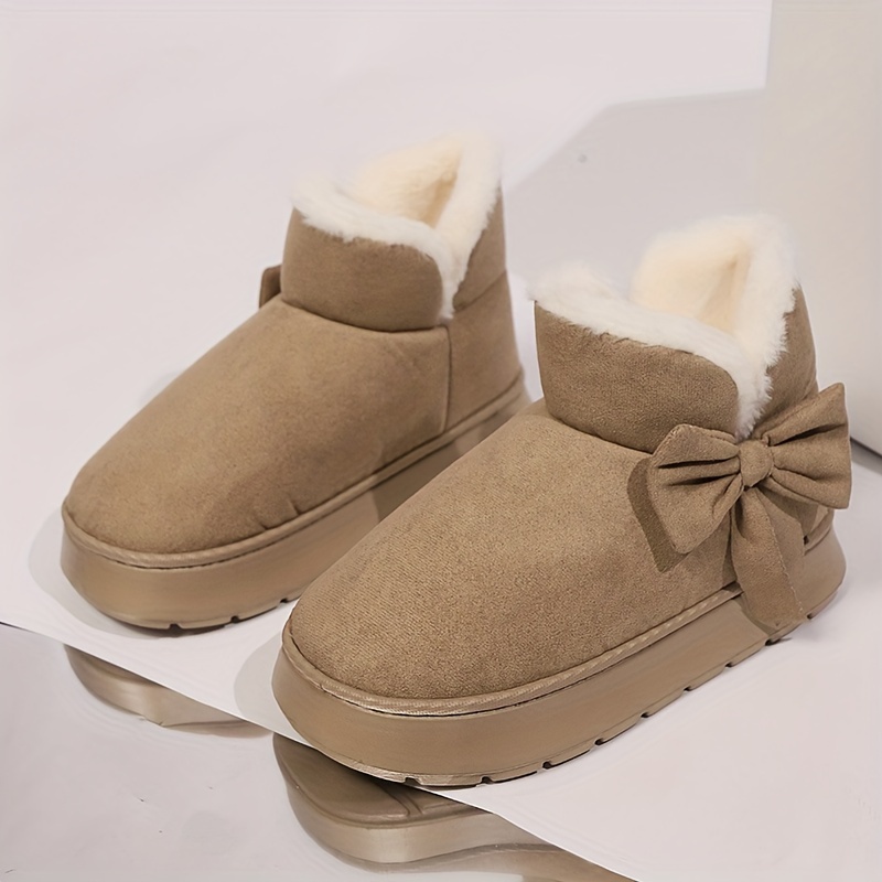 cozy stylish winter snow boots for couples warm plush lined indoor outdoor slippers with eva sole details 4