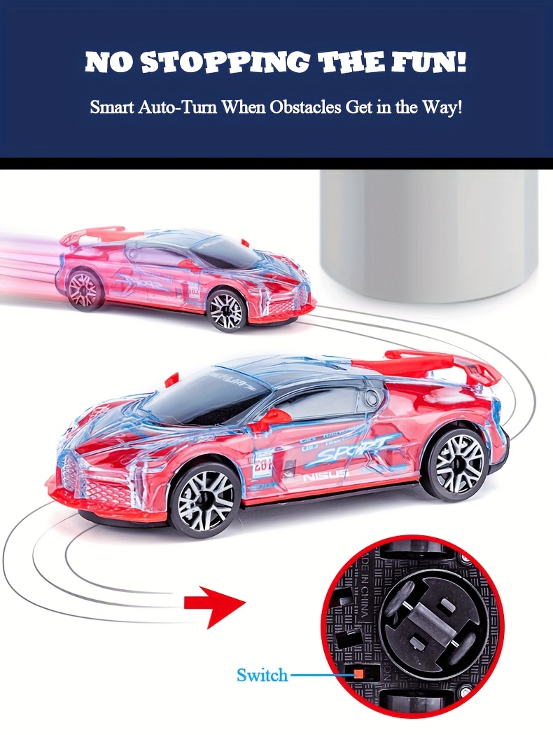 Colorful Glitter Toy Car with Lights, Music Police Vehicle Transparent Shell Toy Car, Omni-Wheel Children's Toys Novel Glow-in-the-Dark Gift Super Cool Birthday Present for Boys and Girls Ages 3-6