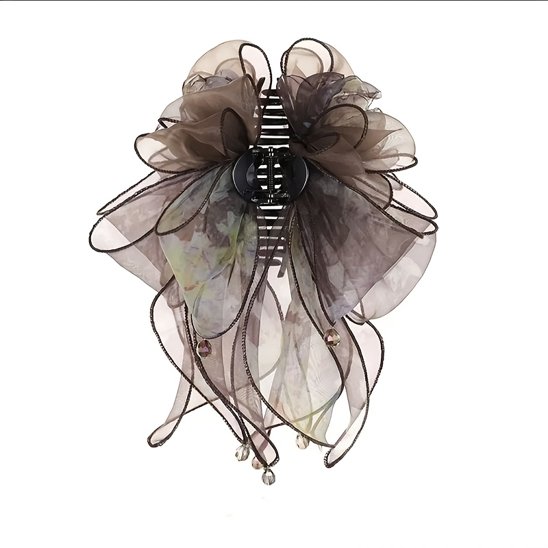 TEMU 1 pièce Pince à cheveux griffe pour femme, , vintage, exagérée, en , avec nœud en sable