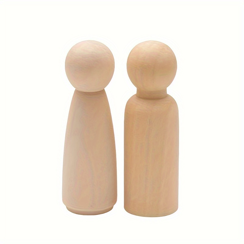

2pcs Extra Large Wooden Peg Doll, 4.72 Inches Peg, Giant Peg Man, Diy Wooden Crafts, Kit For Painting And Decorating