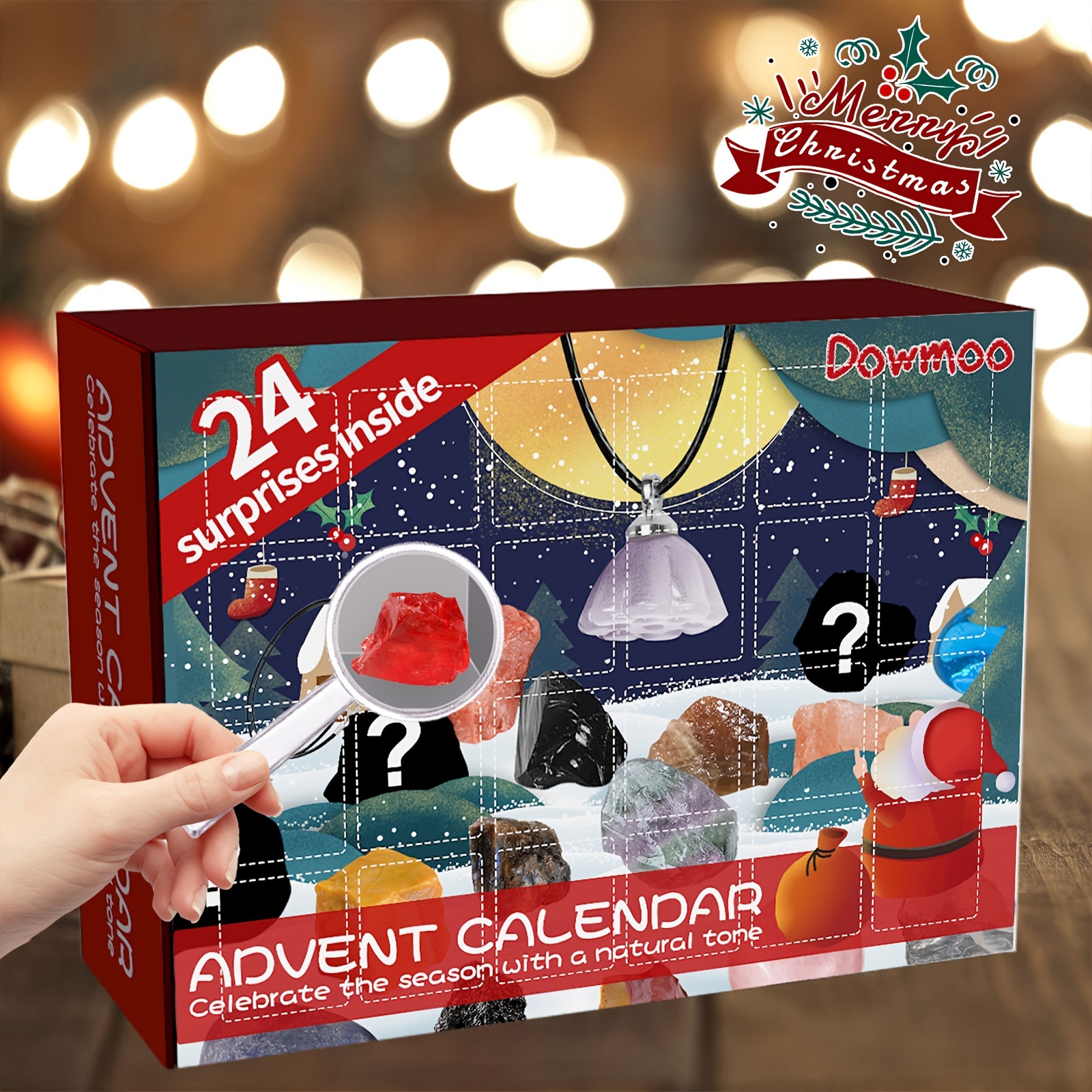 

24pcs/box Ore Blind Box Crystal Advent Calendar Rocks Minerals Fossils Advent Calendar For Xmas Gifts