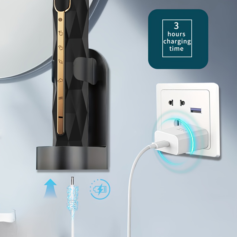 IPX8 Acoustic Electric Toothbrush USB Rechargeable Couple Rechargeable Metal Shaft Adult for Man And Woman Rechargeable Toothbrush Intelligent Timer 10 Replaceable Toothbrush Heads 5 Colors A Toothbrush Base A Portable Case 9 IPX8 Acoustic Electric Toothbrush USB Rechargeable Couple Rechargeable Metal Shaft Adult for Man And Woman Rechargeable Toothbrush Intelligent Timer 10 Replaceable Toothbrush Heads 5 Colors A Toothbrush Base A Portable Case - Image 9