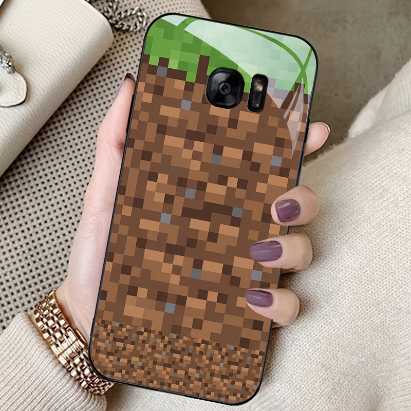 TEMU Phone Case: Cool Pixel Block Phone Case Suitable For S7/s8/s9+/s10/s20/s21/s22/s23/s24/s25/lite/e/edge/plus//fe Models.shockproof Acrylic Hard