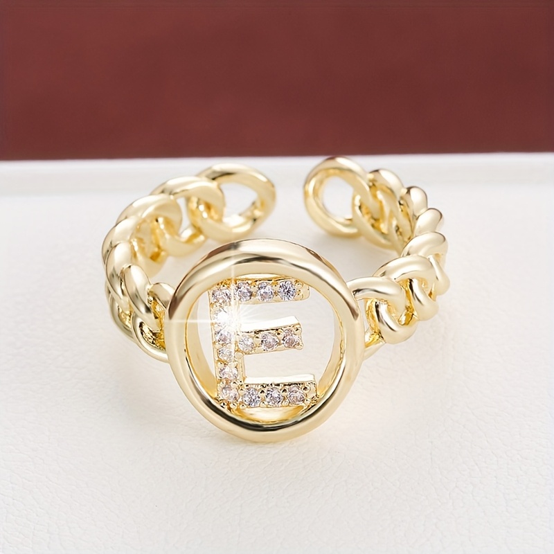 Chain Letter Set with Zirconium Ring for Women